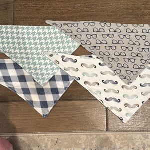 Stylish Kids Bandana Set - Blue, Gray, Cream
